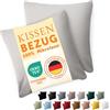 Blumtal Fodera per cuscino 40 x 40, 2 pezzi - Fodere per cuscini certificate OEKO-TEX 100% microfibra extra morbida e lavabile in lavatrice - Fodera per cuscino 40x40 grigio chiaro
