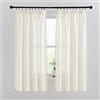 PONY DANCE Tende Cucina Effetto Lino con Fettuccia Tende Corte Semitrasparenti Camera da Letto Curtains per Finestre Piccole 2 Pezzi L 140 x A 160 CM, Beige Chiaro