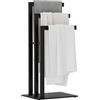 OUTBROS Porta Asciugamani Bagno da Terra, Portasciugamani in Acciaio Inox, 3 Bracci, Accessori per il Bagno, per Asciugamani, Vestiti, 40x30x80cm, Nero