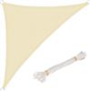 WOLTU Vela ombreggiante 3x3x4.25m in HDPE 180 g/m² Traspirante Tenda a Vela Parasole Triangolare Protezione Solare Respirante Anti UV Giardino Esterni Beige