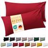 Blumtal Fodera per cuscino 40 x 60, 2 pezzi - Fodere per cuscini certificate OEKO-TEX 100% microfibra extra morbida e lavabile in lavatrice - Fodera per cuscino 40x60 rosso