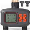 TLGREEN Timer Irrigazione 2 Vie, Ritardo Pioggia e Irrigazione Manuale, Programmatore Irrigazione , Temporizzatore Irrigazione Controllo dell'Irrigazione per Giardini, Prati e Patii