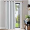 PONY DANCE Tende Oscuranti per Interni con Anelli Tenda Termica Isolante per Salotto Curtains per Soggiorno Moderne 1 Pezzo L 132 x A 210 cm, Bianco Grigiastro