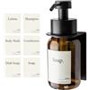 Designfabrik Hamburg Design Amburgo Dispenser sapone bagno a muro autoadesivo | Dispenser sapone cucina | Porta sapone bagno | Accessori cucina | Vetro e acciaio inossidabile | Senza forare | Nero 250 ml