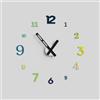 Giallobus - Orologio da Parete Adesivo Grande Float - Typos - Legno Mdf - Float ⌀ 60/80/110cm - 01 - Hills - Orologio da parete moderno - Numeri adesivi 3d - Diametro variabile 60/80/100cm