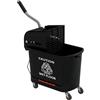 HOMCOM Carrello Pulizie Professionali da 20L con Secchio per Mocio, Carrello Lavapavimenti con Strizzatore, Pannello di Separazione, Maniglia e 4 Ruote in Plastica, 60x27x70.5 cm, Nero