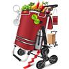KESSER® Carrello spesa - Montascale con scomparto refrigerante, con Capacità di 56L, Caricabile fino a 50kg, Trolley e borsa a Tracolla 3in1, incl. Chip per la spesa, Pieghevole, Bordeaux