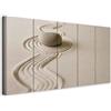 murando - Quadro Acustico Pietra Sabbia 225x90 cm 5 Pezzi - Stampa su Tela Schiuma Acustica - Quadri Fonoassorbenti Decorativi Moderni - Protezione dai Rumori Camera da Letto b-B-0254-b-m