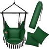 KESSER® Poltrona sospesa con 2 cuscini Portabevande e scomparto per libri - Sedia sospesa Safari XXL per adulti e bambini, Amaca con capacità di carico fino a 150 kg, interni ed esterni