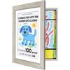 Americanflat Cornice Porta Disegni per Bambini (Effetto Legno di Mare) - Cornice A4 da Parete con Passepartout e 25,5x32 cm Senza Passepartout - Apertura Frontale con Vetro Infrangibile