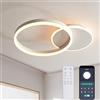 KAUCQI Plafoniera LED 55CM Lampada da Soffitto Lampadario Camera da Letto 3000K-6000K Moderna Dimmerabile Lampadario,Luci con Telecomando 36W 3600lm Salone da Cerchi