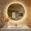 S'AFIELINA Specchio da bagno con illuminazione rotondo, 70cm, specchio LED con interruttore touch, specchio da bagno rotondo con 3 temperature di colore (caldo, neutro, freddo), dimmerabile