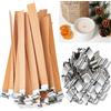 CZ Store®- stoppini per candele in legno X30 |+30 SUPPORTI IN FERRO|-✮ GARANZIA A VITA✮- stoppini legno per candele 13 CM- stoppini per candele fai da te in legno naturale ecologico