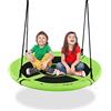 RELAX4LIFE Altalena da Giardino per Bambini, Altalena Rotonda a Nido per Esterno e Interno, Altezza Regolabile 100-160cm, per 2-3 Bambini, Carico massimo: 150kg (Verde)