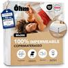 Ôhm Coprimaterasso Singolo 80x200cm | Impermeabile e Silenzioso | 4 Angoli Elasticizzati | Cotone Assorbente e Anallergico | Antiacaro | Per Materassi Fino a 40 cm | OEKO-TEX | Ôhm