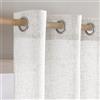 MIULEE Lino Tende Finestre con Occhielli Tenda a Pannello Traslucido Tende Moderne a Vela Trasparente Adatte per Porte Balcone Soggiorno Camera da Letto 2 Pezzo Set Lino Bianco 200x225 cm