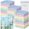 Koo-dib Mussole Neonato Asciugamani da bagno per bambini, Cotone, Morbidi, Panni in Mussola, Neonati, Accappatoio 0-3 Mesi Bebè 30pz 25x25 cm + Lavare la Borsa a Rete