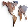 Giallobus - MAPPA DEL MONDO - DECORAZIONE DA PARETE IN LEGNO MDF (MDF Corrosione rame, 190L x 105l cm)