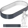 HOFGARTEN 180x90x28 cm Orto rialzato da esterno | Cassone per aiuola in acciaio zincato Zn-Al-Mg con fondo aperto | Letto rialzato da giardino | QuickGrow Compact (Antracite)
