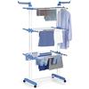 EASYmaxx Torre portabiancheria | Stendibiancheria con rotelle, lunghezza di asciugatura 16 m e 3 ripiani | 2 Ali laterali per 14 appendini | Asciugatura in casa e all'aperto | Aperto 126x63x172cm