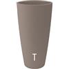 Nicoli Nicolì Vaso Alto Style 36x70 cm - Vaso Decorativo da Interno ed Esterno in Plastica Resistente -Vaso per Piante da Interno con Sottovaso Estraibile - Vasi da Esterno Moderni per Fiori e Verde -Tortora