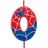 OH YEAH - Candeline a Numero 0 Ragni per Torte - Numeri da 0 a 9-6 cm - Perfette per Torte per Bambini - Colore Rosso e Blu con Ragnatele e Ragno - Candela Compleanno Bambini - Festa a Tema Ragni