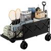 WOLTU Carrello Pieghevole Portatutto, Carrellino da Giardino con Portellone Posteriore e Ruote per Tutti i Terreni con Freno, Capacità di Carico Fino a 150 kg, Nero