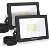 MEIKEE Faretto LED da Esterno, 35W, 3000LM, Faretti a LED per Esterni Impermeabile IP66, Potenti luci 42 LED Interna ed Esterna 6500K Bianco Freddo Per Giardino Cortile Garage Piazza - 2 Pezzi