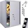 KESSER® Cassaforte per mobili con doppia serratura, cassaforte da parete, cassaforte da parete, 50 x 35 x 31 cm, con 2 chiavi e viti di fissaggio, argento
