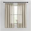 PONY DANCE Tende Corte con Effetto Lino per Cucina Tende Semitrasparenti per Interni Decorative Curtains Camera da Letto con Fettuccia 2 Pezzi L 140x A 160 CM, Taupe
