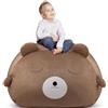 GAGAKU Pouf Peluche Orso Bruno 200L-XXL,Borsa Portaoggetti per Giocattoli Peluche Cameretta dei Bambini,Sacco Porta Peluche Grande Orso Bruno con Chiusura Lampo per Organizzare-Marrone