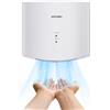 anydry 2630S Asciugamani Elettrico con fotocellula, Compatto Asciugamani ad Aria, Asciuga Mani Automatico Professionale a Parete, Guscio in plastica ABS, 1400-1650W.(Bianco)