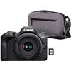 Canon EOS R100 + RF-S 18-45mm F4.5-6.3 IS STM Lens + Borsa + 64GB SD card (24.1MP APS-C Mirrorless Camera, Dual Pixel CMOS AF, 4K Video, Wi-Fi & Bluetooth)