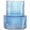 KAYLETIN Vaso di vetro blu, vasi a coste per fiori, vaso per tulipani, vasi moderni per soggiorno, tavolo da pranzo, ingresso, mensola, scaffale, matrimonio, ufficio, 19CM