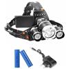 DISCORAMA® - TORCIA LAMPADA FRONTALE 3 LED 12000 LUMEN, TORCIA LED RICARICABILE USB+ CON 2 BATTERIE, TORCIA PORTATILE A BATTERIA PER CAMPEGGIO ESCURSIONI PESCA