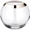 Edzard Vaso Mirinde, vetro cristallo con bordo in platino, altezza 18 cm, ø 20 cm, apertura ø 10 cm