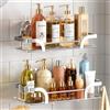 TAILI Confezione da 2 contenitori da doccia con ventosa, resistenti, mensole da bagno per interni, in acciaio inox, organizer per riporre il bagno e decorare la casa, senza foratura, argento