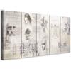 murando - Quadro Acustico Scritture Figure 200x80 cm 5 Pezzi - Stampa su Tela Schiuma Acustica - Quadri Fonoassorbenti Decorativi Moderni Insonorizzati Camera da Letto Acustiche h-C-0195-b-m