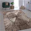 Paco Home Tappeto Elegante Di Design Con Tronco D'Albero Natura Grigio Marrone Beige, Dimensione:120x170 cm