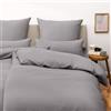 Blumtal Copripiumino Singolo 155x200 e Federa 50x80 - Set di Lenzuola in microfibra extra morbida certificata Oeko-Tex, Set Copripiumino Singolo con 1 Federa - 2 pezzi - Grigio