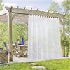 PONY DANCE Tende da Esterno Impermeabile Tenda Bianco per Gazebo da Esterno con Passanti Adesivi Decorazione Voile Curtain Trasparenti per Balcone 1 Pezzo L254 x A274 CM
