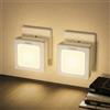 LQWELL® Luce Notturna con Presa Pieghevole con Sensore Crepuscolare, Lampada Notturna con LuminositÀ Regolabile, Luce Automatica con Presa, Luce di Orientamento (Bianco, 2 Pezzi)