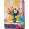 Giallobus - Quadro - 50 - Vaso di fiori splash - Tela Canvas Telaio Standard - 70x100 - Pronto da appendere - Quadri moderni per la casa