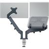 Leitz Ergo Braccio Doppio per Monitor e PC a molla, per Schermi fino a 32 " e ad un Peso di 9 kg, Salvaspazio ed Ergonomico, Grigio Scuro, 65380089