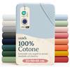 Laleni Lenzuola Culla Neonato - Lenzuola Lettino - Lenzuola Carrozzina Neonato - Coprimaterasso Culla con Angoli Elastici - Coprimaterasso Lettino 100% Cotone 135gsm - Azzurro - Culla 55x90cm