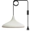 bamyum Lampadario a Sospensione con Spina, Lampadario Cucina 35 cm, Lampada da Soffitto con 450 cm Cavo, Lampadario a Sospensione, Lampada per Isola da Cucina in Metallo, Bianco