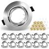 KEJIYILT Set di 12 faretti da incasso GU10, orientabili, 230 V, in acciaio inox spazzolato, faretti da soffitto rotondi, con attacco per LED GU10 o alogeni