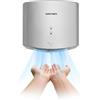 anydry 2630S Asciugamani Elettrico con fotocellula, Compatto Asciugamani ad Aria, Asciuga Mani Automatico Professionale a Parete, Guscio in plastica ABS, 1400-1650W.(Argento)