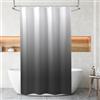 URAQT Tende Doccia Anti-Muffa in Poliestere, Tenda Doccia Lavabile con Anelli, Tenda Vasca da Bagno 120cmx200cm, Impermeabile e Facile da Pulire(Nero Sfumato)