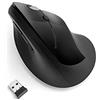 Kensington Mouse Pro Fit Ergo Wireless, Verticale, Tecnologia Wireless 2.4 GHZ, Rotellina di Scorrimento & 4 Pulsanti per Prevenire Tendinite/Gomito del Tennista/Tunnel Carpale, Nero (K75501EU)